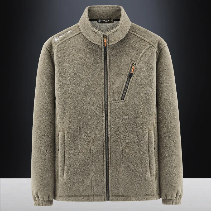 Autumn and Winter Outdoor Sports Lamb Fleece Sweater Men's Plus Fleece Cardigan Shake Fleece Loose Casual Cardigan