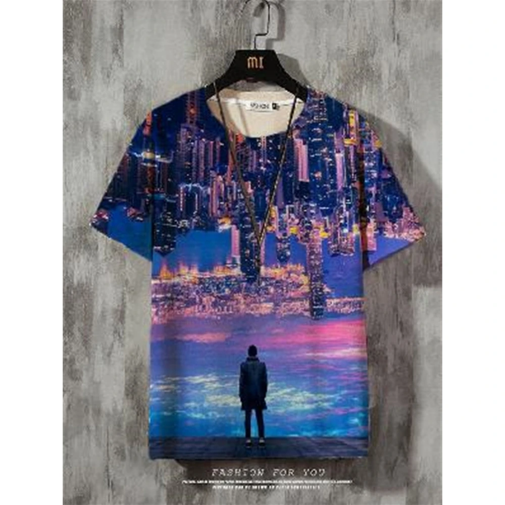 

Anime Men's T-Shirt Trend Fashion Street T-Shirt Hip-Hop Loose Short Sleeved Anime T Shirt For Men Clothing Casual Fashion Top