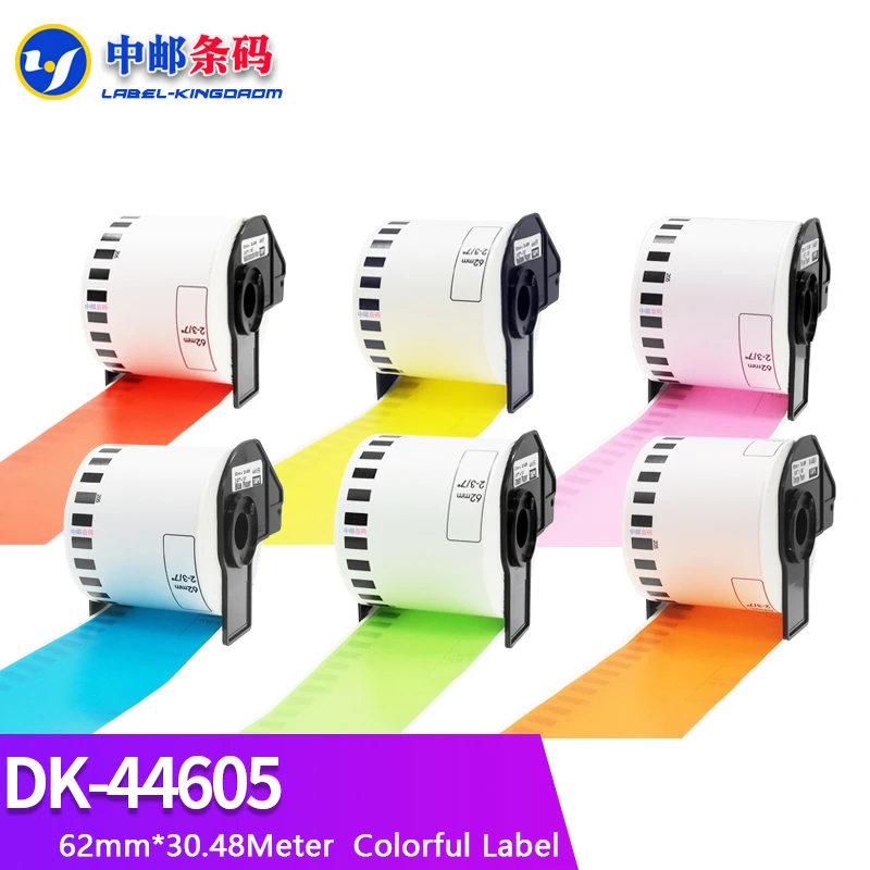 오렌지 컬러 브라더 일반 DK-44605 라벨, QL-570, 580, 700, 710, 720NW 라벨 프린터 DK-4605 연속 호환, 30 롤