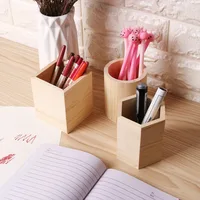 Wooden stationery storage box for pens, pencil cases, office pen holders, makeup brush containers, stationery supplies, 5