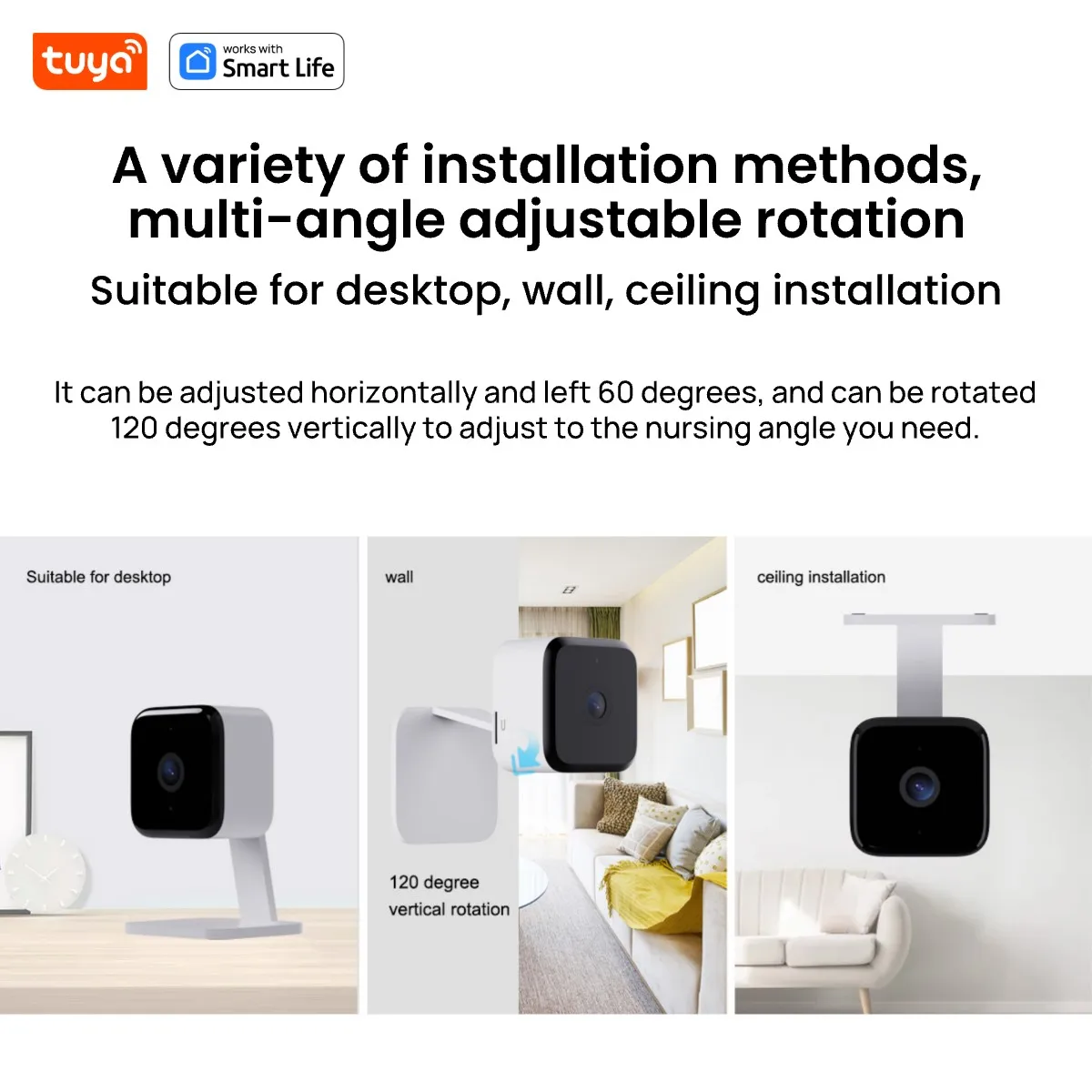 Tuya Smart 2k UHD Home Security Camera 2.4G Indoor Surveillance Cameras for Pet Cat Dog Cam Baby Monitor Tuya Official Shipping