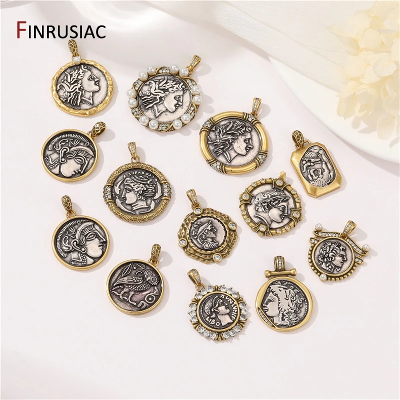

Antique Bronze Jewelry Making Charms Findings Goddess Athena Pendant For DIY Necklace Accessories Jewelry Making Supplies