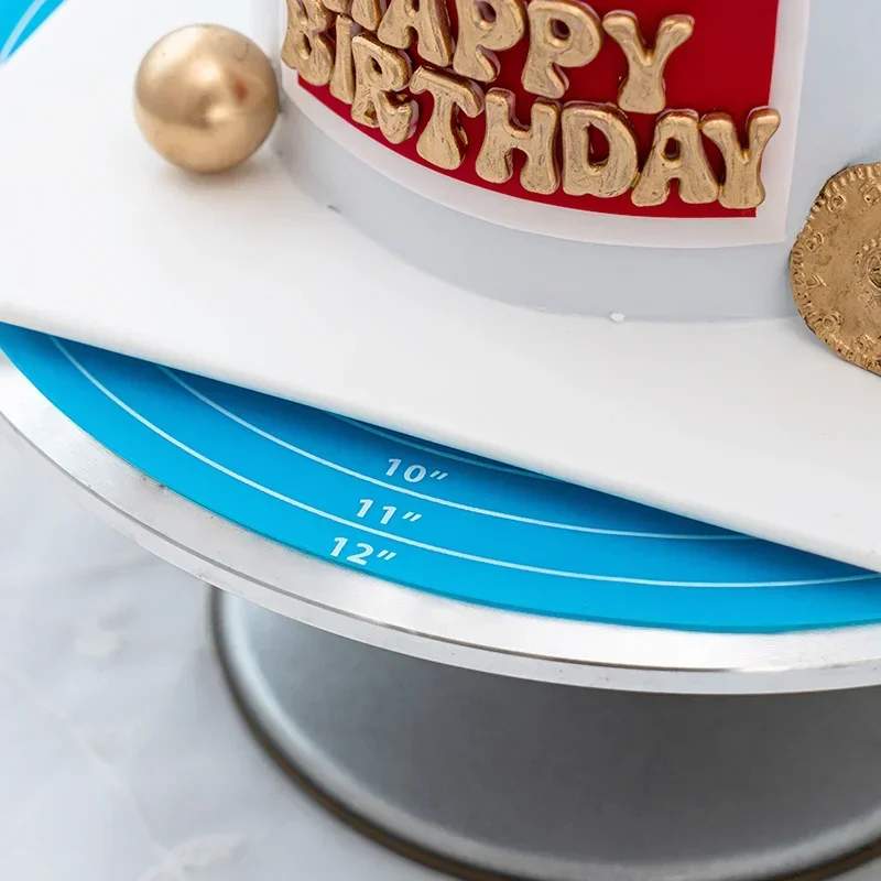30cm Cake Baking Tools Cake Baking Mat Round Cake Baking Mat Silicone Cake Turntable Non-slip Mat with Scale High Temperature Resistant Kitchen Accessories