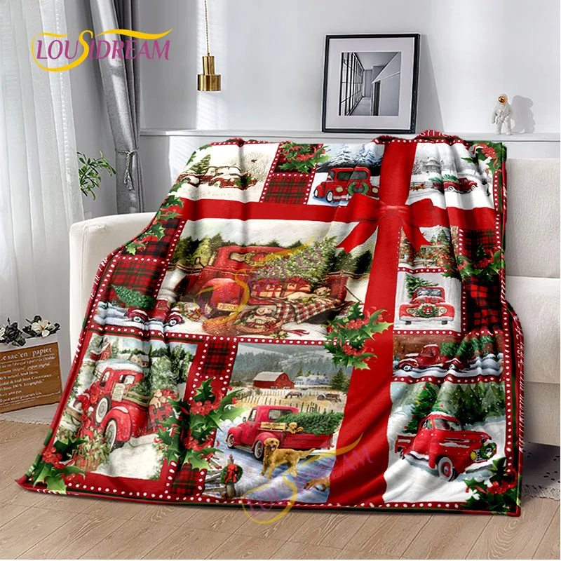 

Santa Claus blanket multi-functional soft flannel portable Christmas gift blanket suitable for home office hiking throw blanket