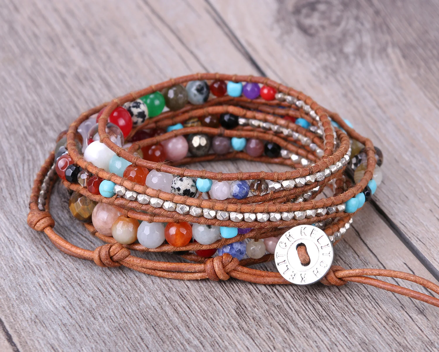 KELITCH Bracciali Stretch Con Charm Arcobaleno Bracciali Con Perline Tila Bracciali Dell'Amicizia Per Le Donne