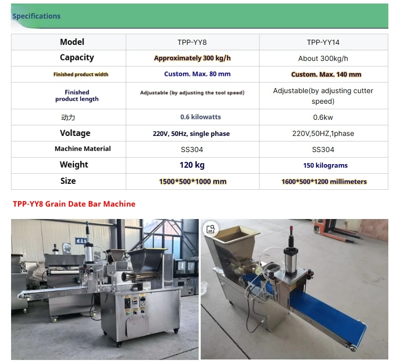 Description Picture 6 of itemAutomatic Grain Snack Protein Bar Maker - Date Bar Extruder for Shops, Commercial Nutrient Bar Processing Machine