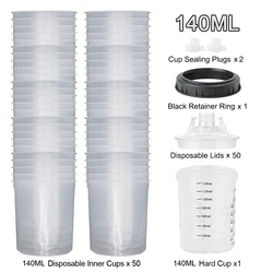 Disposable Paint Mixing Cups - 50 Pack, Multi - Size Options (140ML)