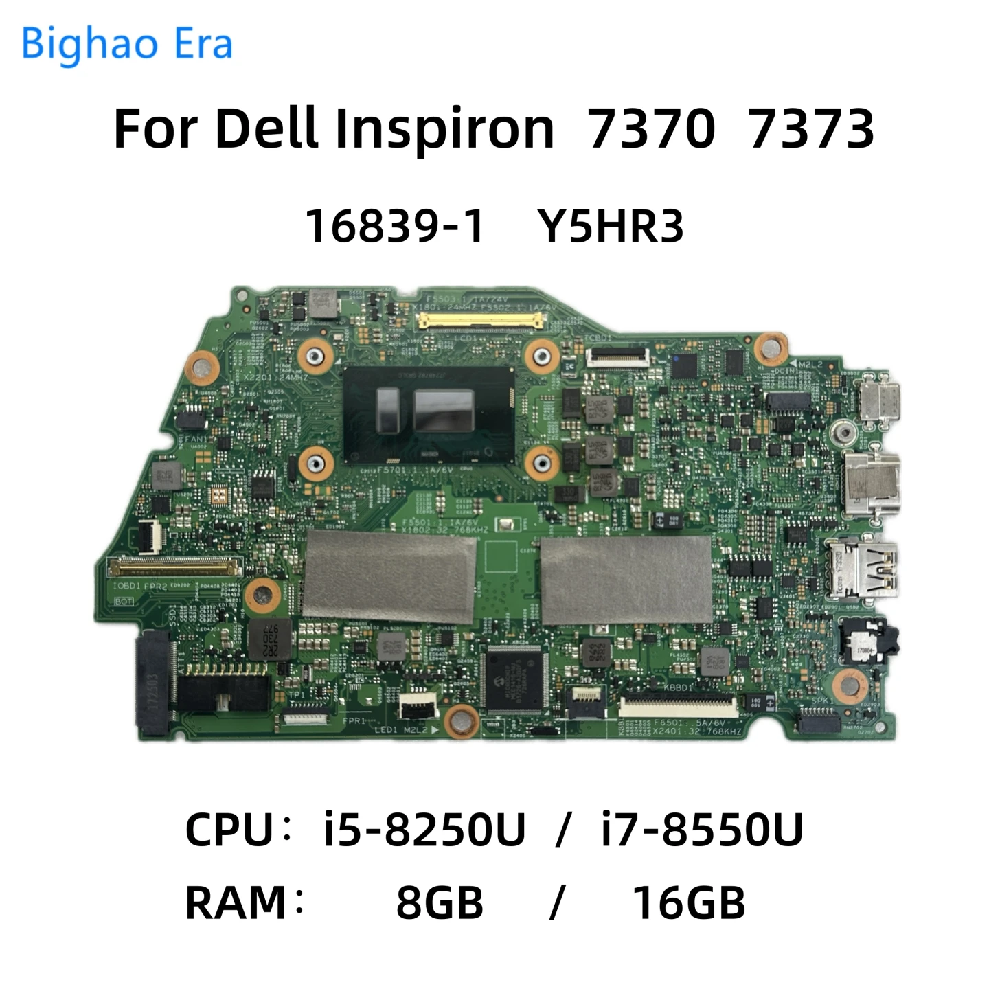 16839-1 Per La Scheda Madre Del Computer Portatile Dell Inspiron 7370 7373 Con Cpu I5-8250U 8Gb/16Gb-Ram Y5Hr3 I7-8550U 00 Nvf7 0 Vthg7