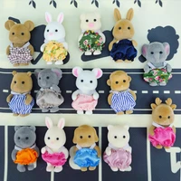 Easter Bunny 1:12 2pcs Furniture Simulation Forest Animal Baby Toy Rabbit Family Dollhouse Character Collection Toys 4.5cm Set 2