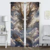 The Sky Guardian Dragon Kitchen Curtains for Living Room Curtain Halloween Decoration Tulle for Bedroom Partition Shades Elegant 2
