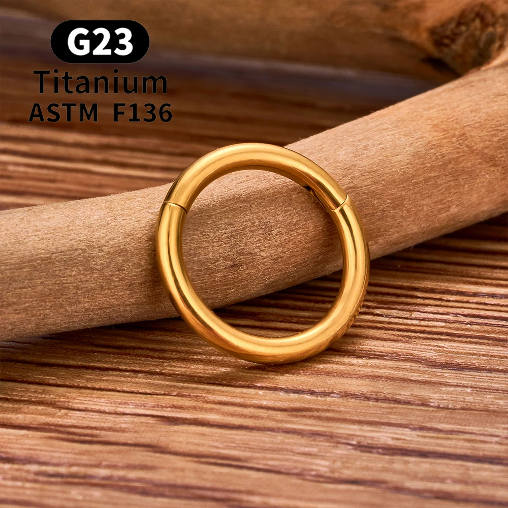 10/50PCS ASTM F136 Titan Nasenring Klapp Clicker Segment Septum Hoop Frauen Männer Ohr Knorpel Helix Ohrring Piercing schmuck – Detail 9