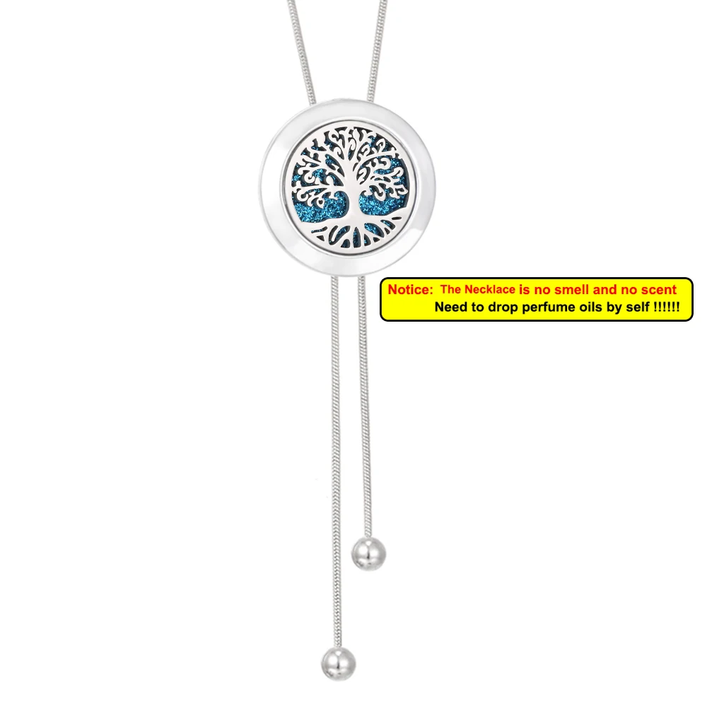 Elegant Long Tassel Aromatherapy Necklace with Essential Oil Diffuser Pendant