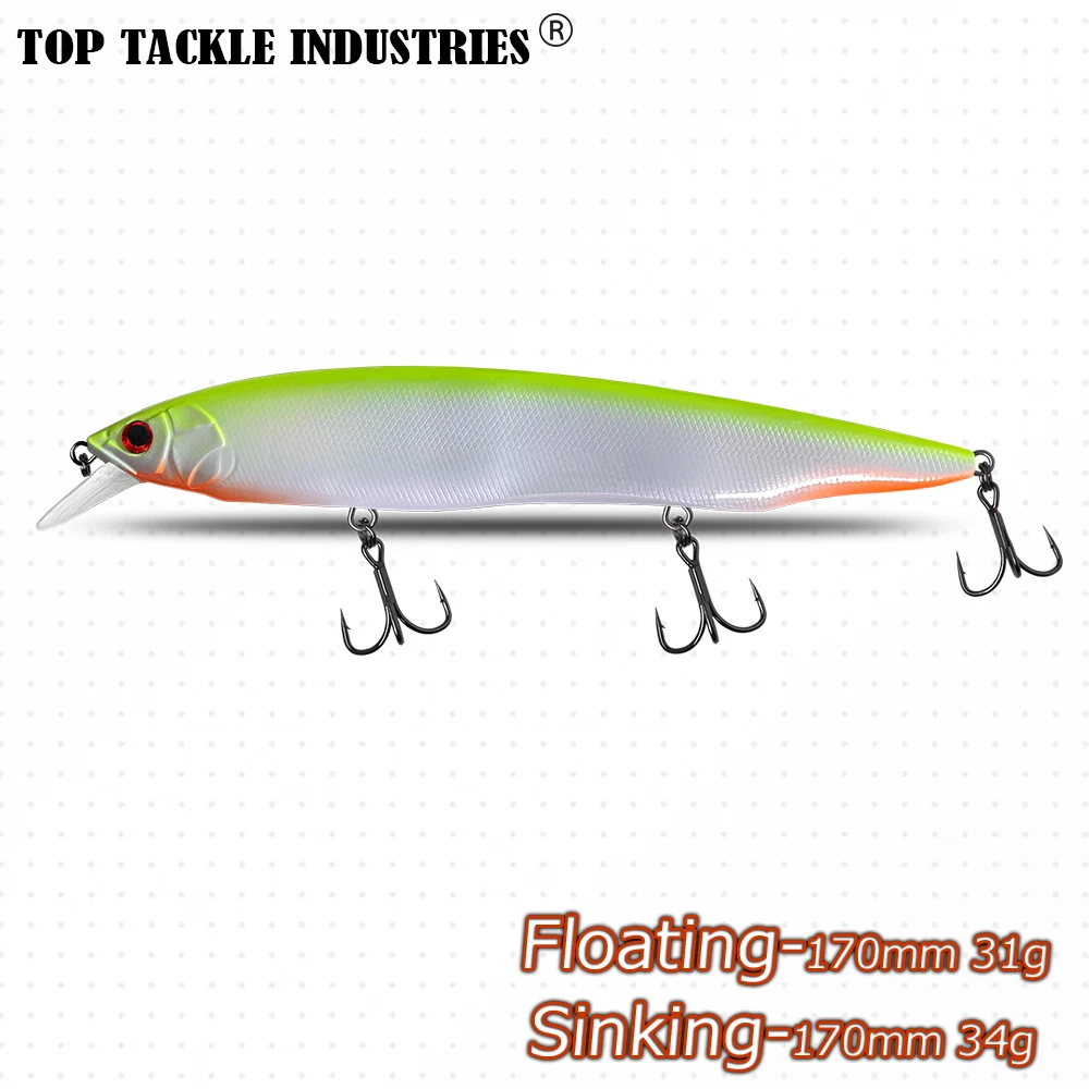 CF Lure Fishing Lures 170mm Floating 31g Sinking 34g Hard Bait Dive 0.5-1.5m Quality Wobblers Minnow Artificial Bait Tackle