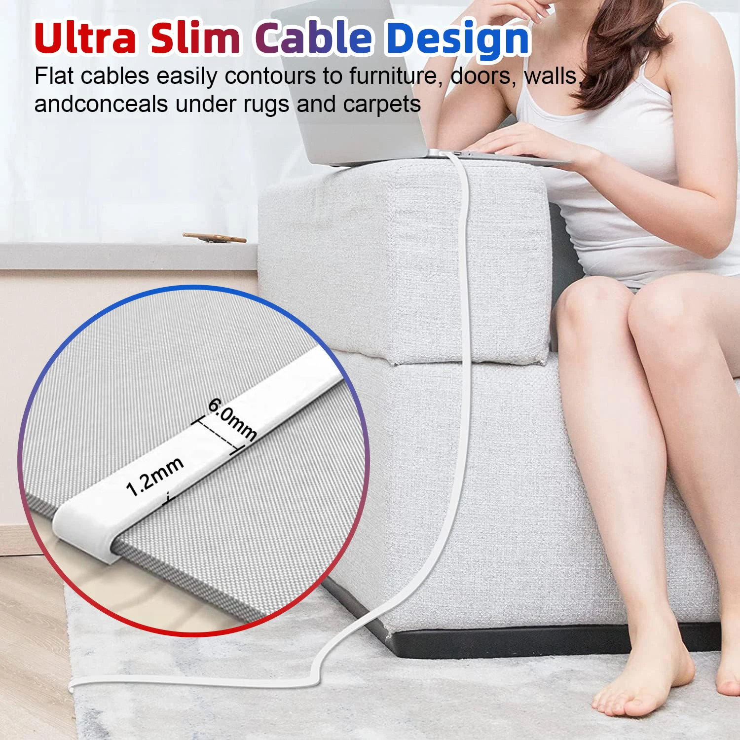 High-Speed Flat Ethernet Cable RJ45 - Cat6 Network Patch Cord for Efficient Data Transfer