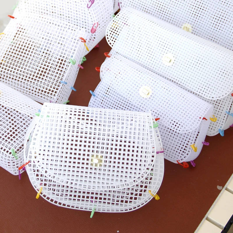 【보조 직조 플라스틱 메쉬 키트 직조 숄더백 메쉬 천 바느질 직조 재료 DIY 직조 가방 제작용】