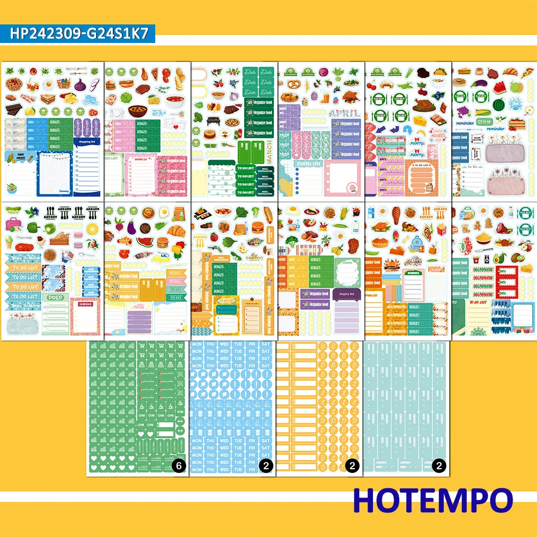 Deluxe 1700-Piece Meal Planner & Healthy Lifestyle Sticker Collection