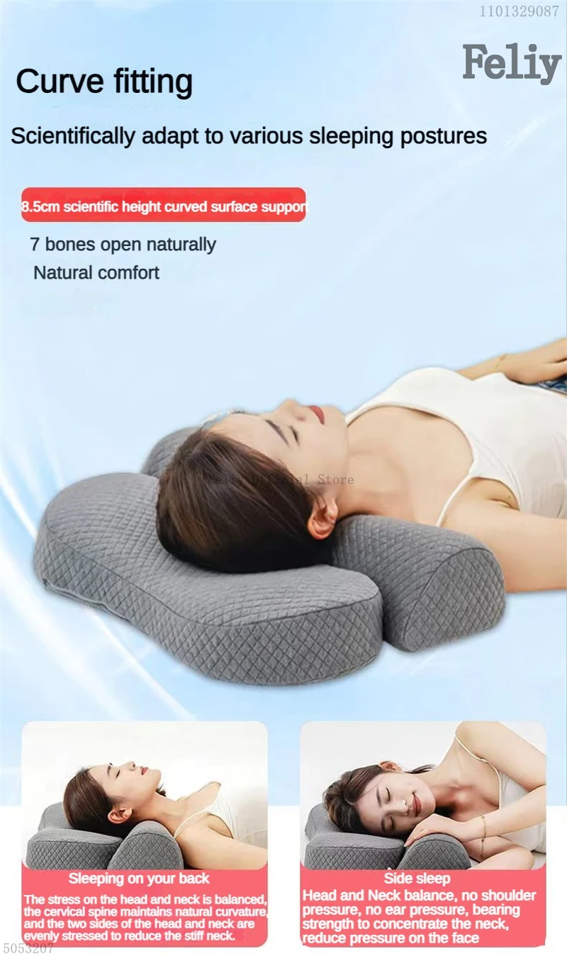 Description Picture 5 of itemMemory Foam Neck Pillow Sleeping Orthopedic Cervical Pillow Massage Neck Cushion Slow Rebound Pain Relief Sleep Cushion Bedding