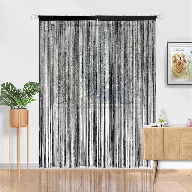 100X200Cm Multi-Color Straight Line Curtains for Living Room Wedding Decoration, Silk Thread Curtains Suitable for Home Door Curtain Decoration, Factory Direct Sale Tassel Curtains