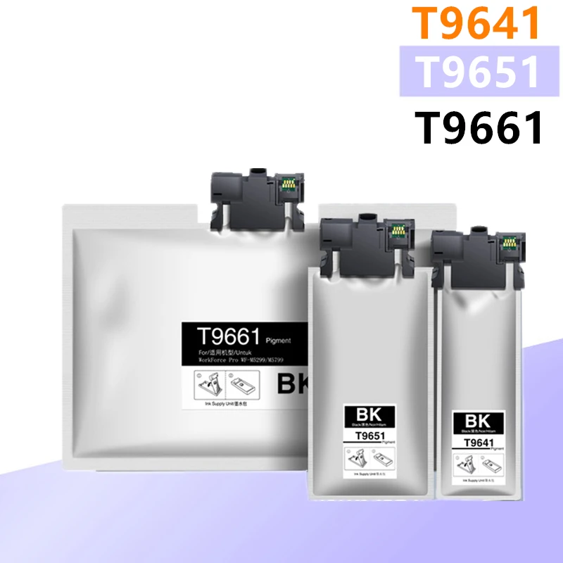 Compatível Bolsa de Tinta Tinta Pigmento Completo com Chip para Epson wf M5299 M5799dwf M5299dw M5298dw M5799 M5298 Priner T9641 T9651 T9661