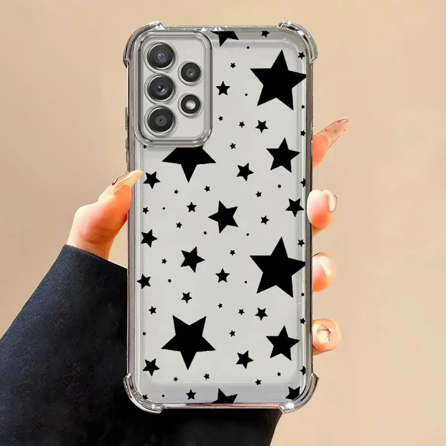 Clear Five Pointed Star Decorative Phone Case Cover