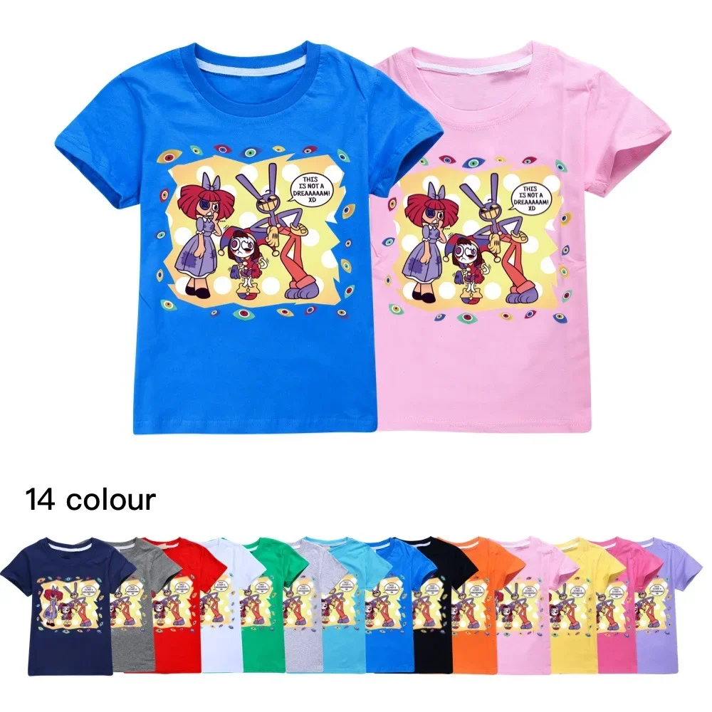 

Movie The Amazing Digital Circus Clothes Kids Short Sleeve 100% Cotton Tshirt Toddler Girls Summer T-shirt Baby Boys Casual Tops