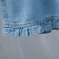 Short Pants for Woman To Wear Elastic Waist Women's Shorts Denim Mid Length Kawaii Cute Ruffle Knee Jeans Bermuda Half Outdoor - Image 5