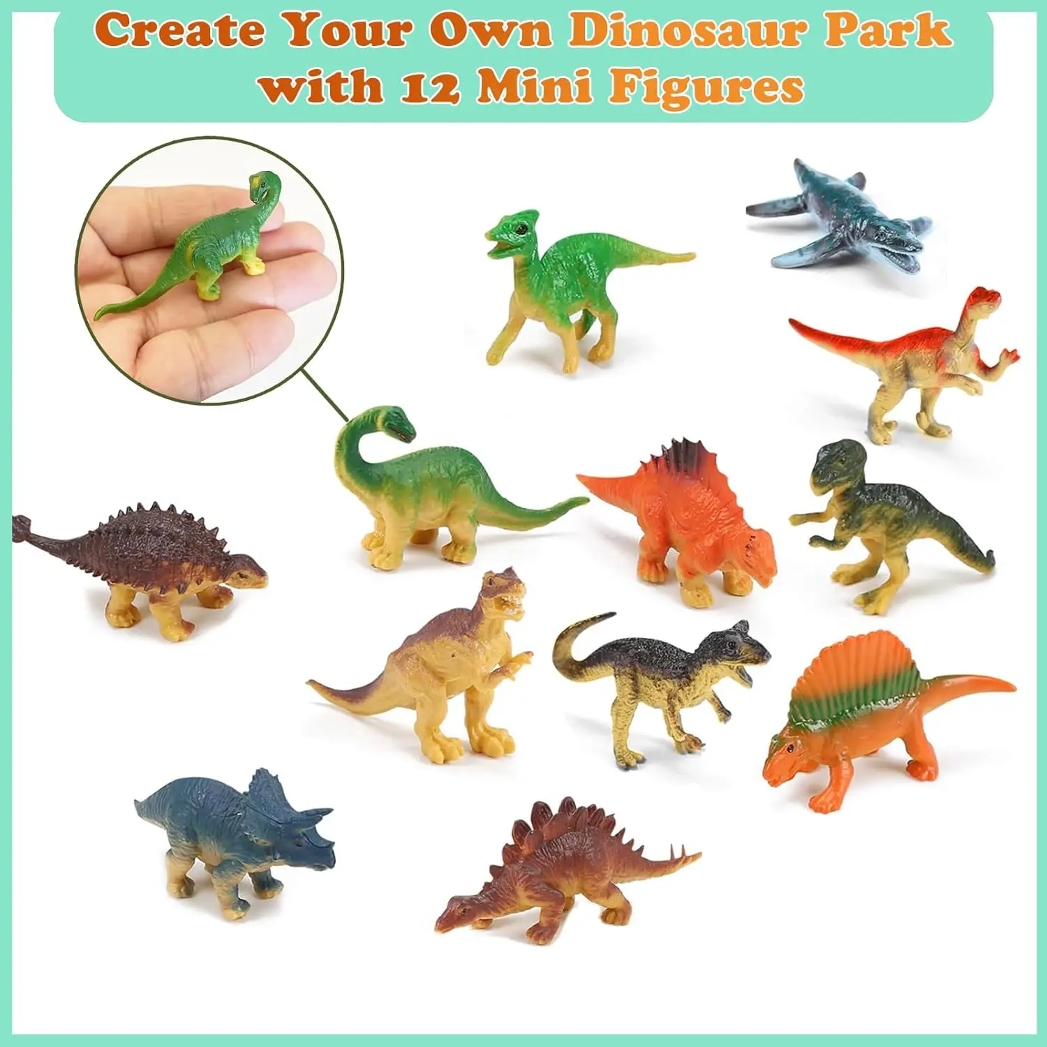 Dinosaur Animal Transport Vehicle Toy Set Includes 1 Transport Vehicle, 12 Dinosaurs or Animals, 2 Small Transfer Vehicles. the Transport Vehicle Features a Rotating Cab and 4 Doors That Can Be Opened - 2