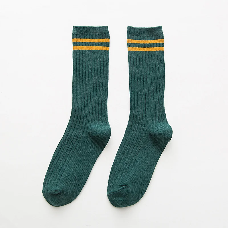 Women Cotton Loose Socks 1pair Knitting Solid Color Breathable