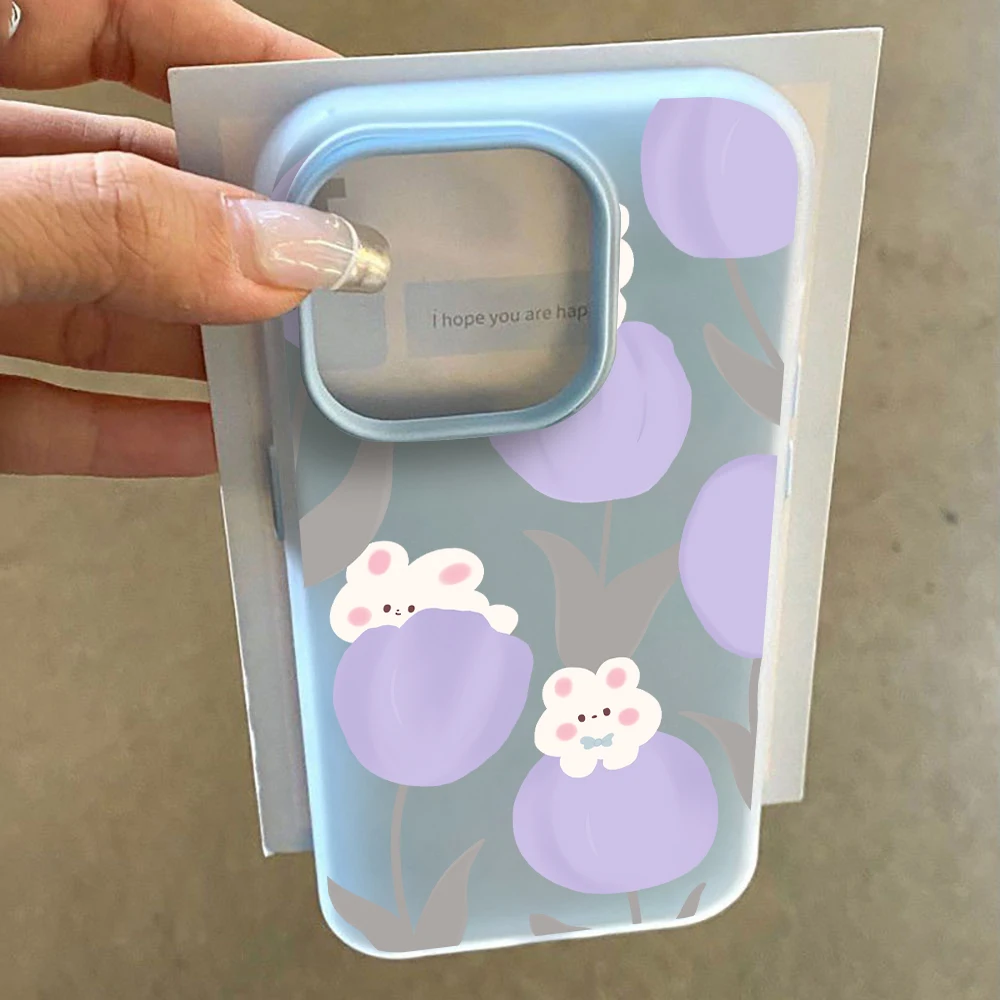 Elegant Lavender Tulips Jelly Texture Phone Case - Soft Silicone Cover