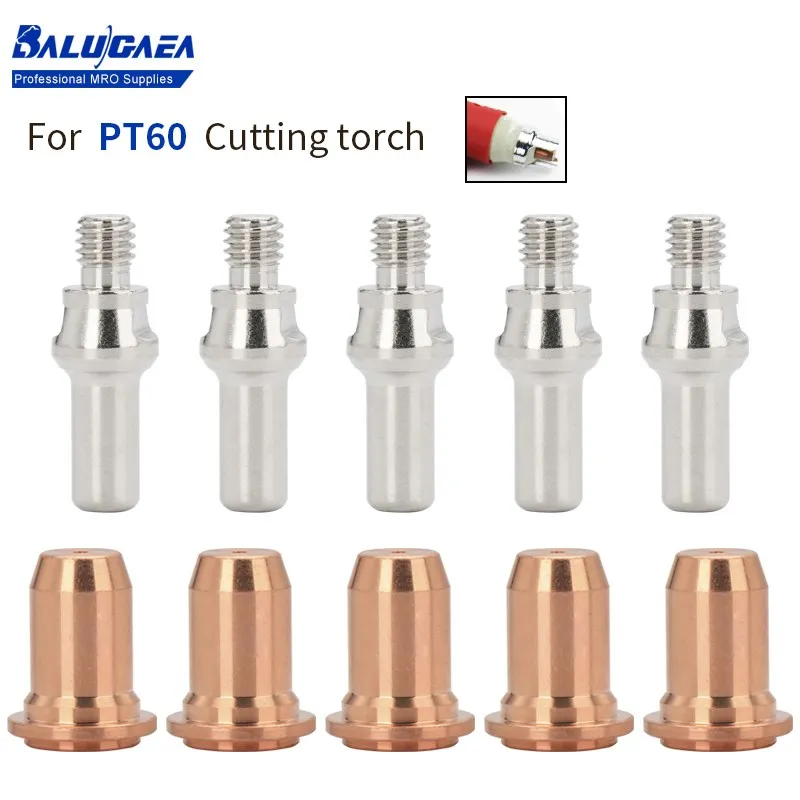 Welding Tools Kit For PT-60 Plasma Cutting Torch Consumables 5pcs VB0048 Electrode And 5pcs VU0668 Tip Nozzle PT60 