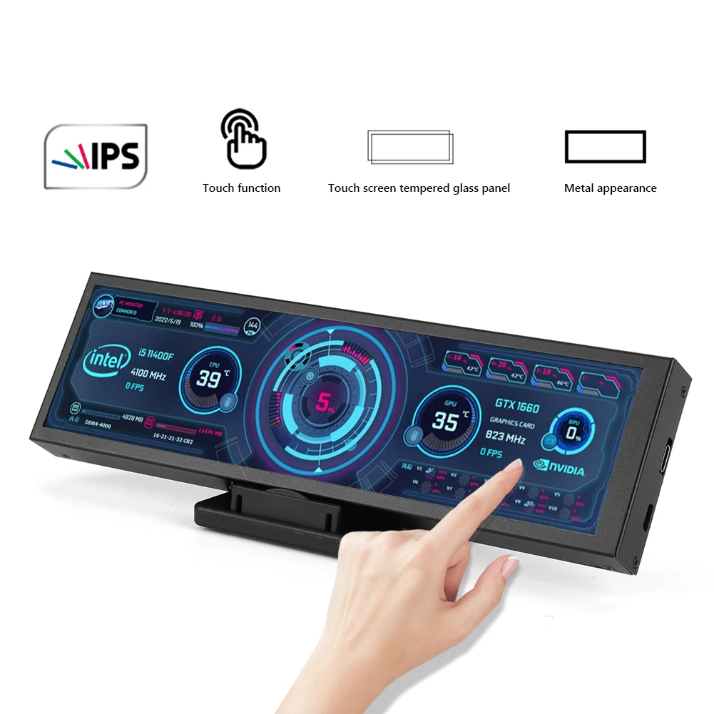 8.8 ġ IPS LCD ȭ µ ͸  Ʈ ġ , 480x1920 Ÿ C ̽,    ̿
