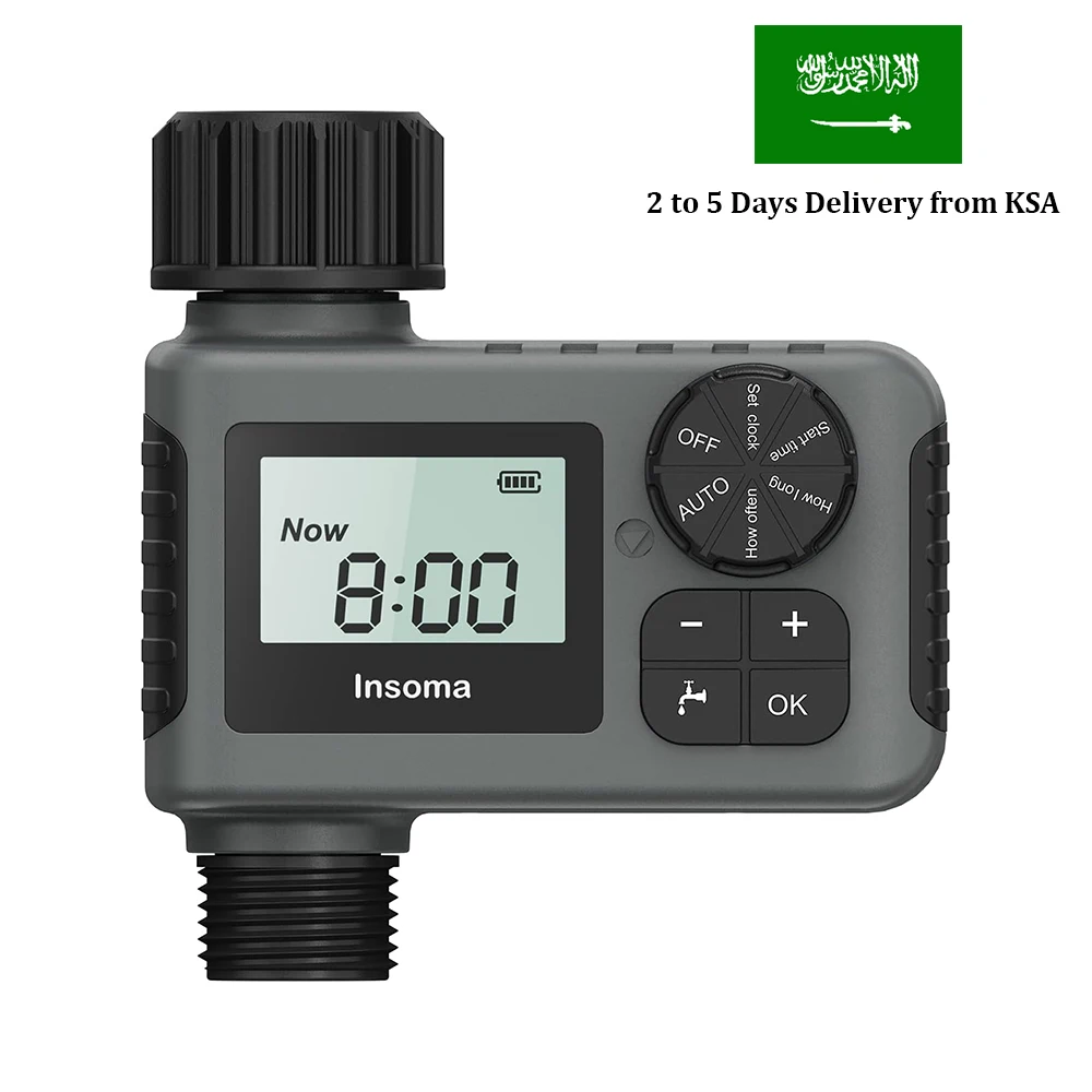 INSOMA Automatic Water Timer Intelligent Irrigation Watering System LCD Display IPX5 Sprinkler Timer Garden Programmer Equipment