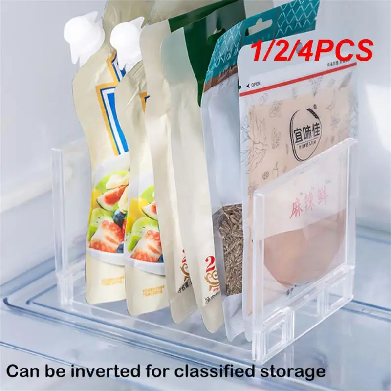 

1/2/4PCS Refrigerator Storage Rack Fridge Layered Separator Shelf PS Multifunction Transparent Desktop Refrigerator Organizer