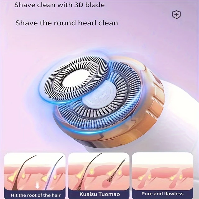 Electric Hair Trimmers for Women Waterproof Razor Painless Private Body Hair Removal Device shaver Bikini Arm Leg Face Shaving 4