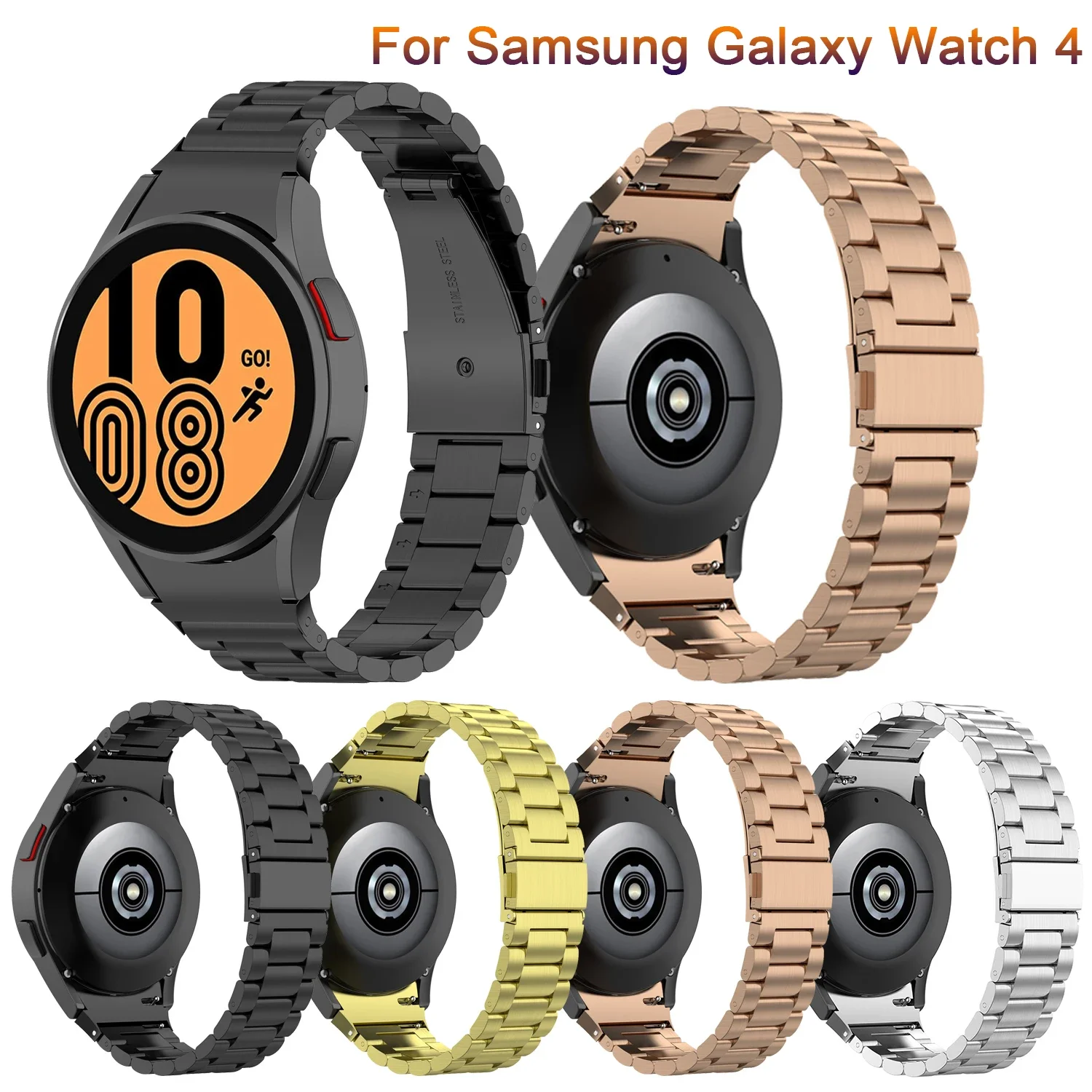 

Steel Watchband For Samsung Galaxy Watch 4 Classic 46MM 42MM / Galaxy Watch4 40mm 44mm Smart Wristband Bracelet Strap Metal belt