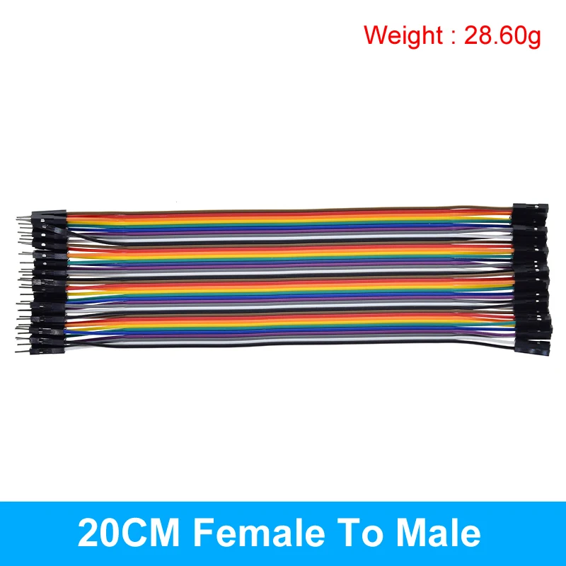 Versatile Multi-Length Jumper Wire Set - Male, Female Connectors for Electronics Prototyping