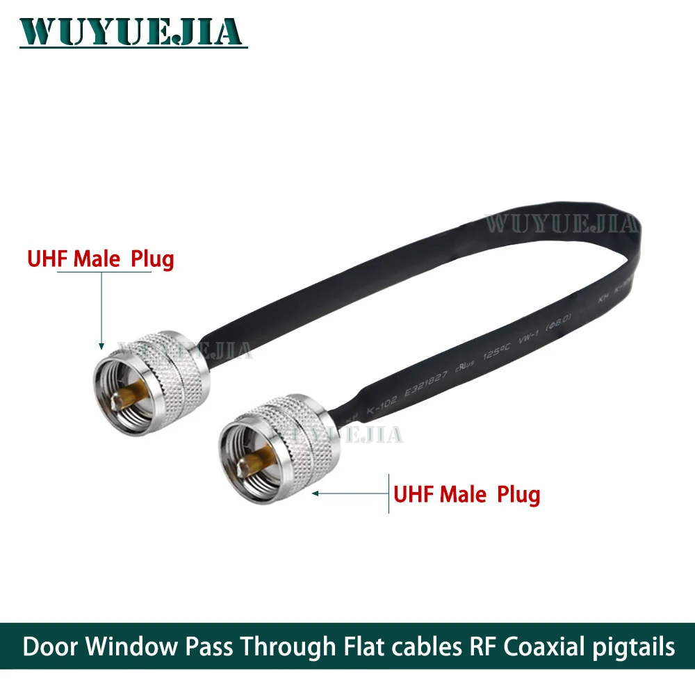 SL16 UHF Type PL259 SO239 to Male /Female Door Window Pass Through Flat RF Coaxial Cable 50ohm