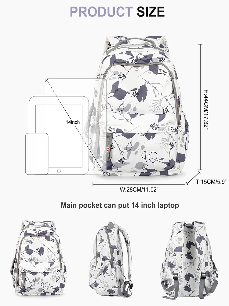 Portable School Laptop Backpacks For Women, Fallen Leaves Graphic School Bag College Backpack Anti Theft Travel Daypack Bookbags