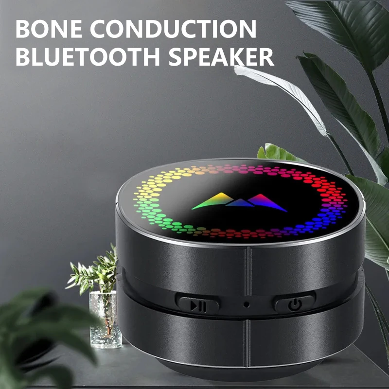 

Bone Conduction Bluetooth Speaker TWS Wireless HiFi Stereo Subwoofer Sound Box LED Seven Color Lighting Ambient Light Speakers