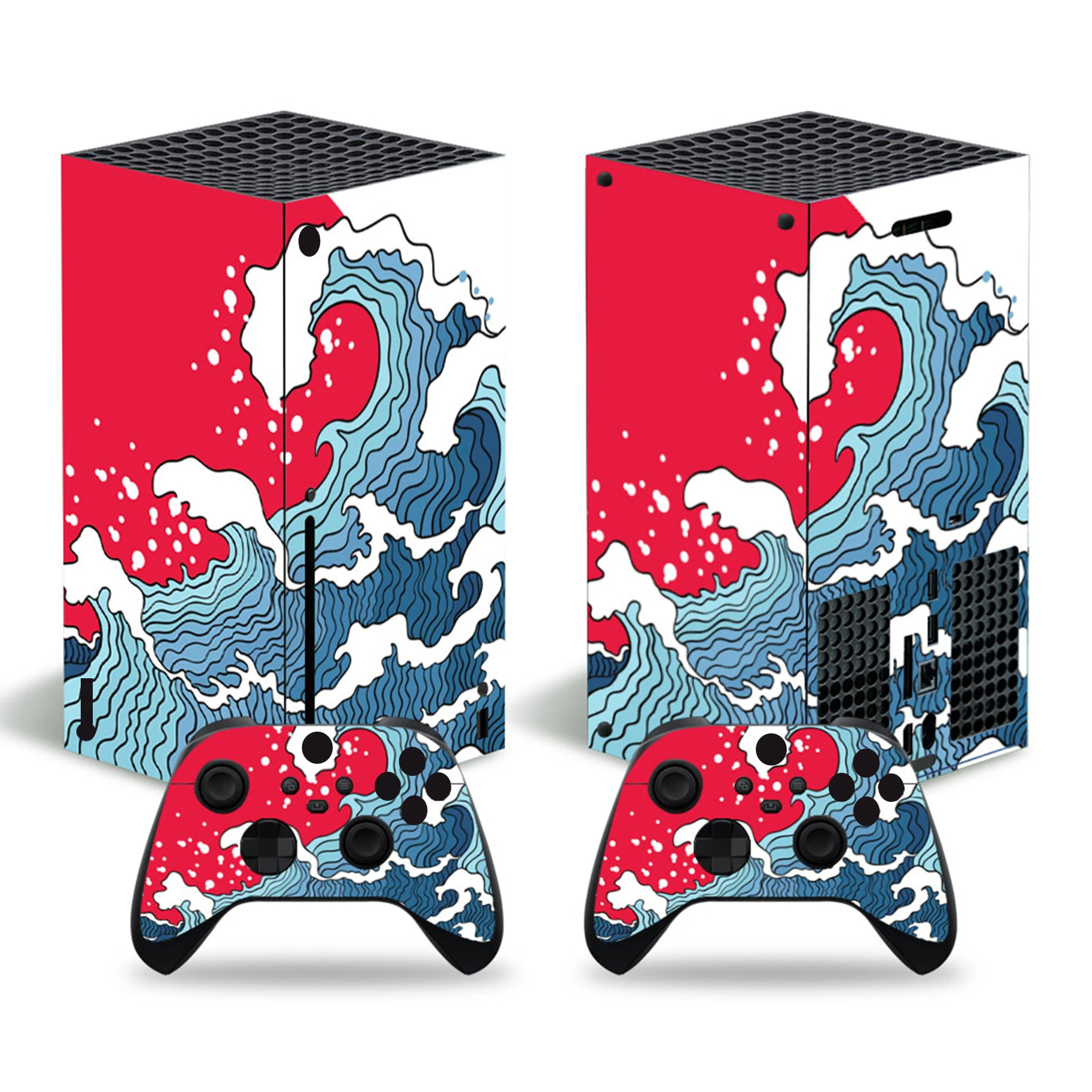 For X-box Series X Console and 2 Controllers Skin Sticker Geometric Lattice Protective Vinyl Decal Full Set for XSX Skin