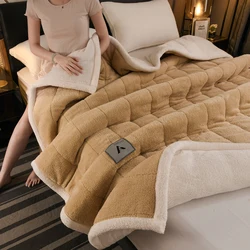 Three - Layer Cozy Soft Plush Winter Blanket - Thickened Milk Velvet for Warmth and Comfort (Coffee)