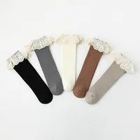Baby Girls Knee High Socks Long Kids Soft Cotton Lace Stuff Princess Children Sock Ruffle 0-8 Years Leg Warmers Cute Girl Socks 2