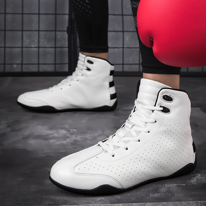 Men Professional Boxing Shoes Non-Slip Wrestling Shoes Fighting Training Outdoor Sneakers Sports Gym Breathable Boxing Boots