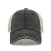 New Washed Cotton Customizable Logo Baseball Cap Summer Autumn Splicing Mesh Breathable Sun Protection Casual Sports Men's Hat 2