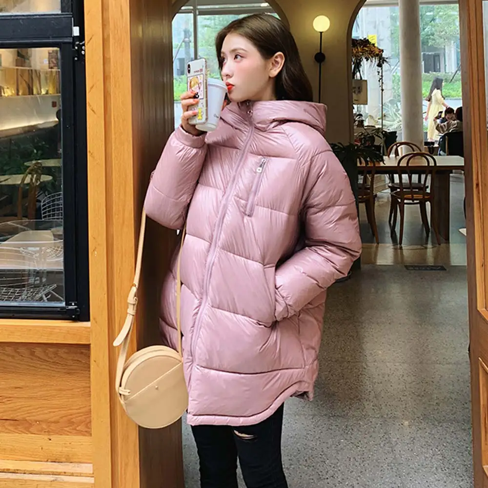 New Women Warm Thick Cotton Down Jacket Coat Winter Solid Jacket Long Hooded Parka Female Casual Long Winter Coat Women Clothing