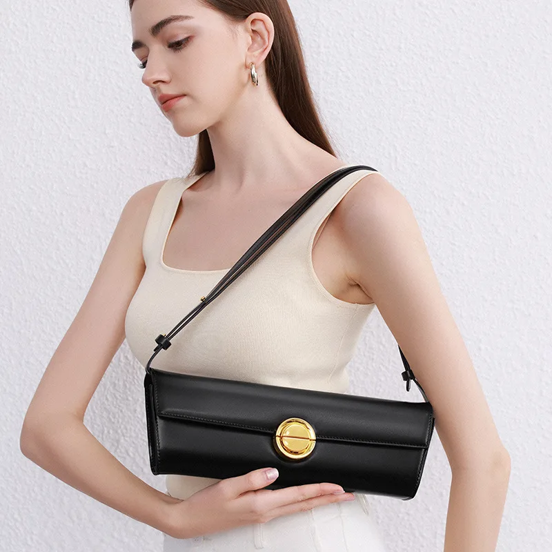 

Women's genuine leather shoulder underarm bag high-end feeling cowhide Crossbody bags light luxury ladies handbag for Women lady