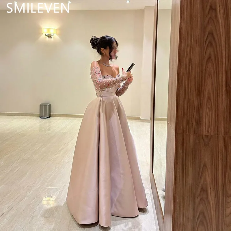 Prom Dress A-line Applique Formal Evening Gowns Wedding Party Dress Saudi Arabia Customized