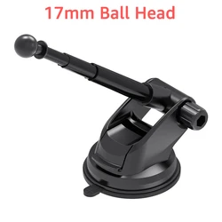 Suction Cup Ball Head Base with Telescopic Aluminum Alloy Arm for Dashboard and Windshield Phone Holder (Black)