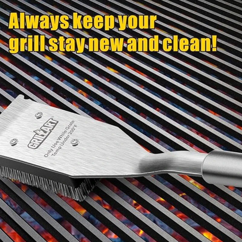 Grill Brush&Scraper, Wire BBQ Grill Brush for Outdoor, 16.5&rdquo; Cleaning Brush BBQ Accessories, Safe Cleaner
