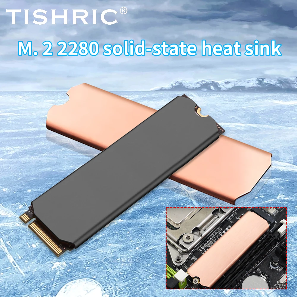 TISHRIC Dissipatore di Calore M.2 2280 per SSD, Radiatore con Pad Termico Compatibile con Unità a Stato Solido M.2 2280